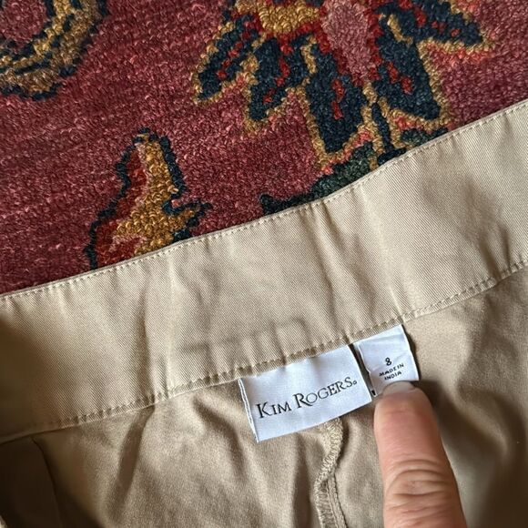 Kim Rogers Khaki Capris Pants, Scalloped Trim Size 8 - Picture 5 of 6